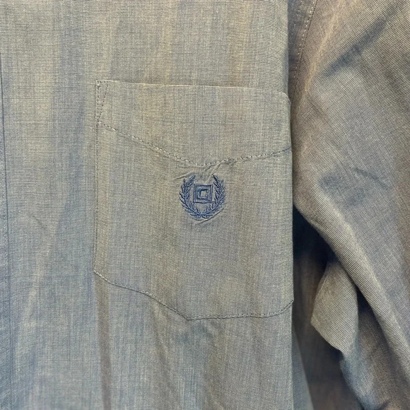 Chaps Mens custom fit size xxl long sleeve button up blue Oxford - Picture 2 of 5